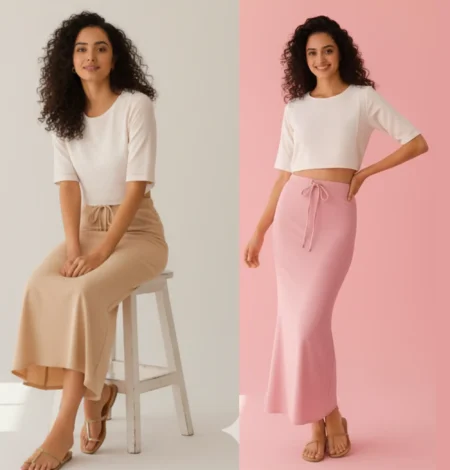 Pick Any 2 - Saree Shapewear Petticoat Fish Cut, Drawstring Waist