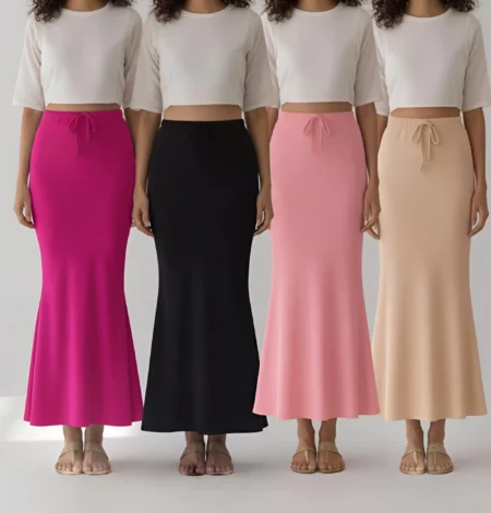 Pick Any 3- Saree Shapewear Petticoat Fish Cut, Drawstring Waist